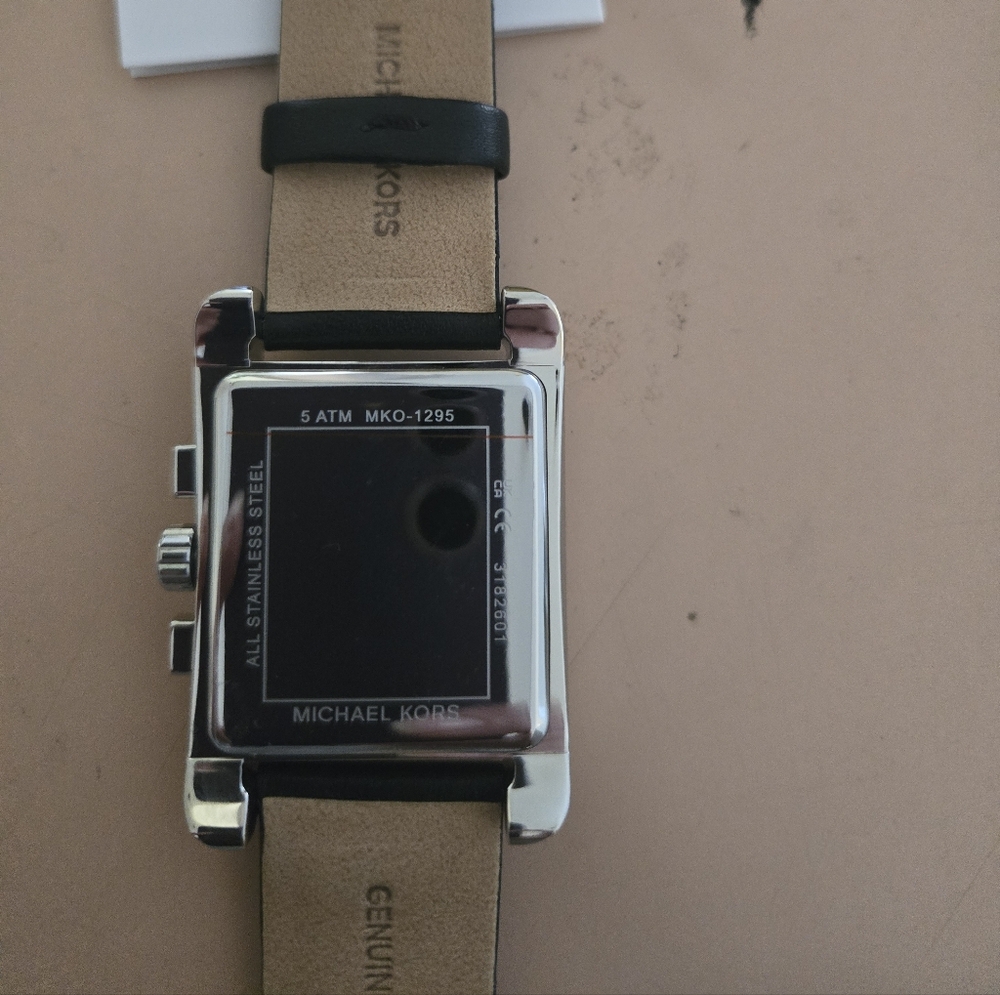 New Michael Kor Watch- Black With Leather Straps